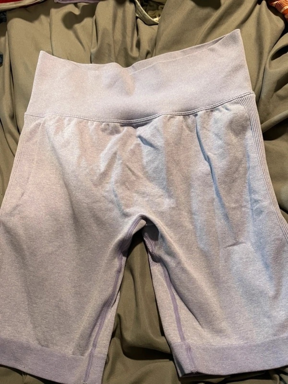 Women's Lavender Bike Shorts with High Waistband